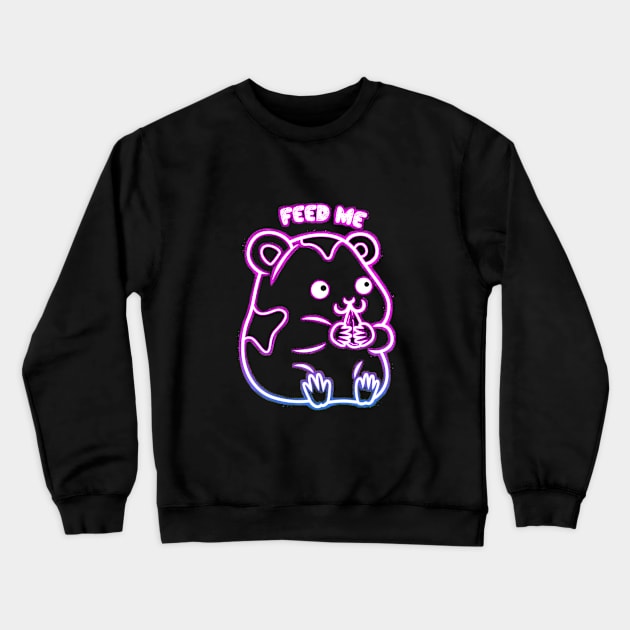 Cute Hamster Neon Crewneck Sweatshirt by Imaginbox Studio